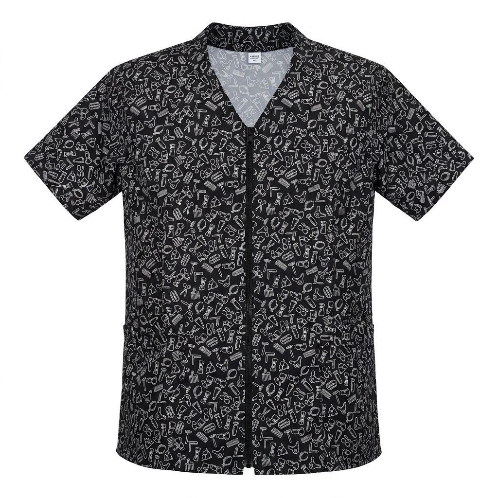 Blusa antifluido cuello v dama Negro - dotación industrial Tezzarol